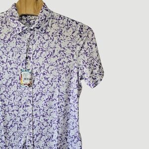 Robert Graham Gregor Classic Fit Button Down Shirt Purple Floral Print XL